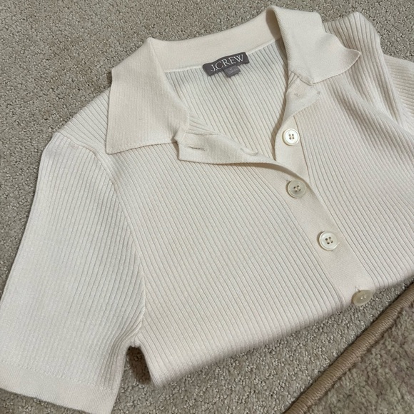 Jcrew Sweater Polo in Cream - Picture 2 of 4